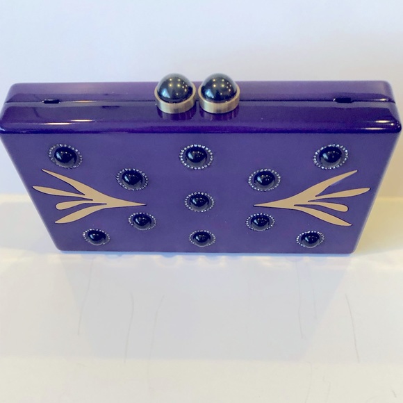 THALE BLANC                             Stunning Morning Dew Luxe Clutch NWOT - Picture 2 of 6